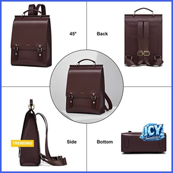 Genuine Leather Backpack Purse with Adjustable Straps for Women main image 6